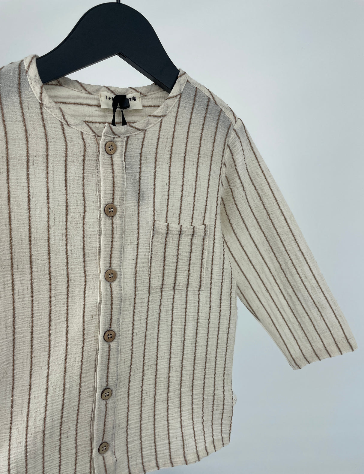 Shirt Lange Mouwen Beige Bruin Strepen Maat 92