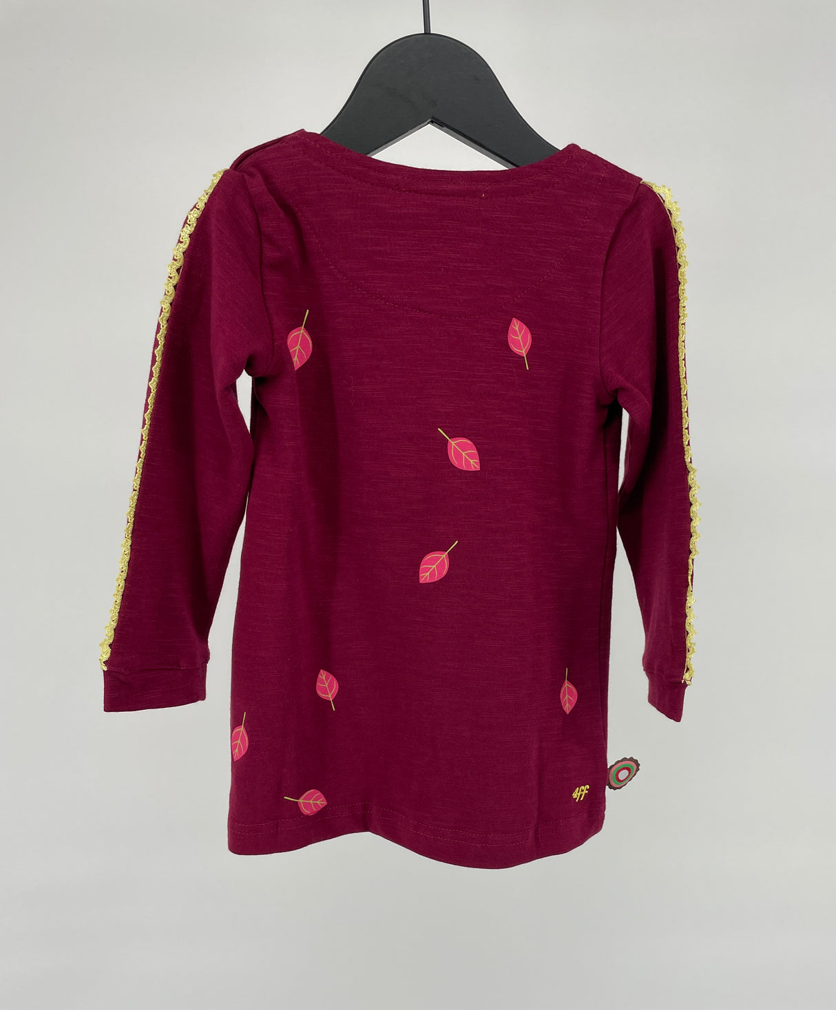 Jurk Bordeaux Rood Blaadjes Maat 74 / 80