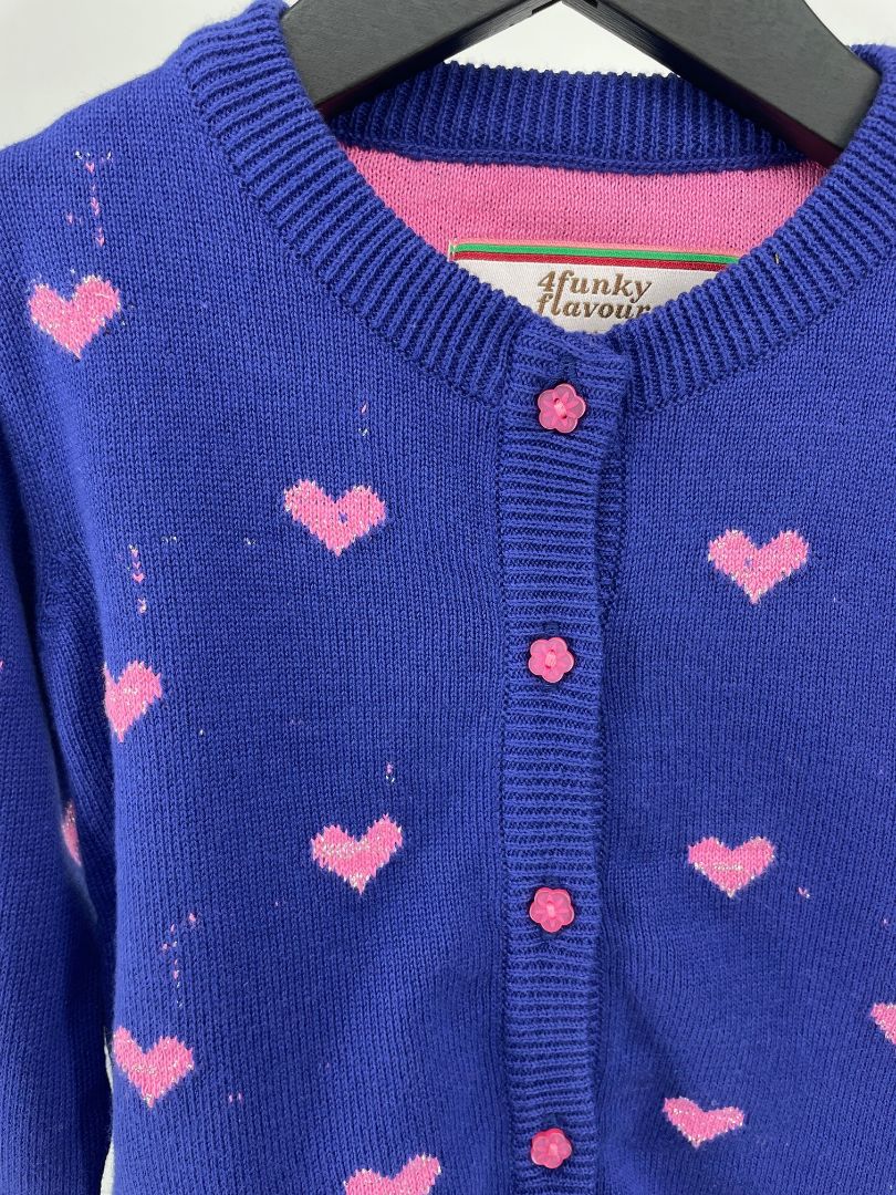 Vest Paars Roze Hartjes Maat 86 / 92