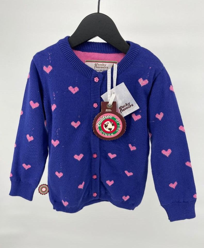 Vest Paars Roze Hartjes Maat 86 / 92