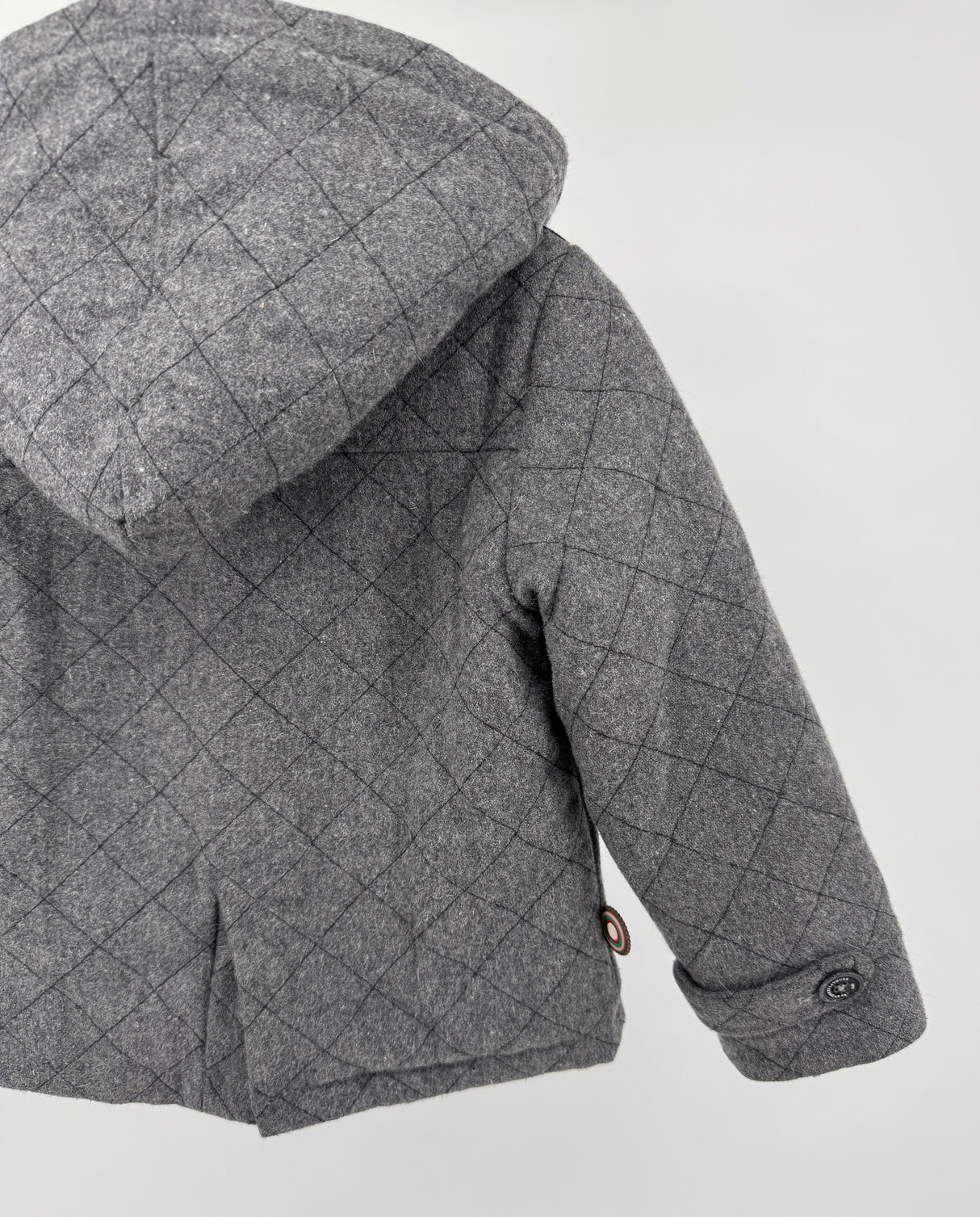 Winterjas Grijs Wol Patchwork Maat 98 / 104