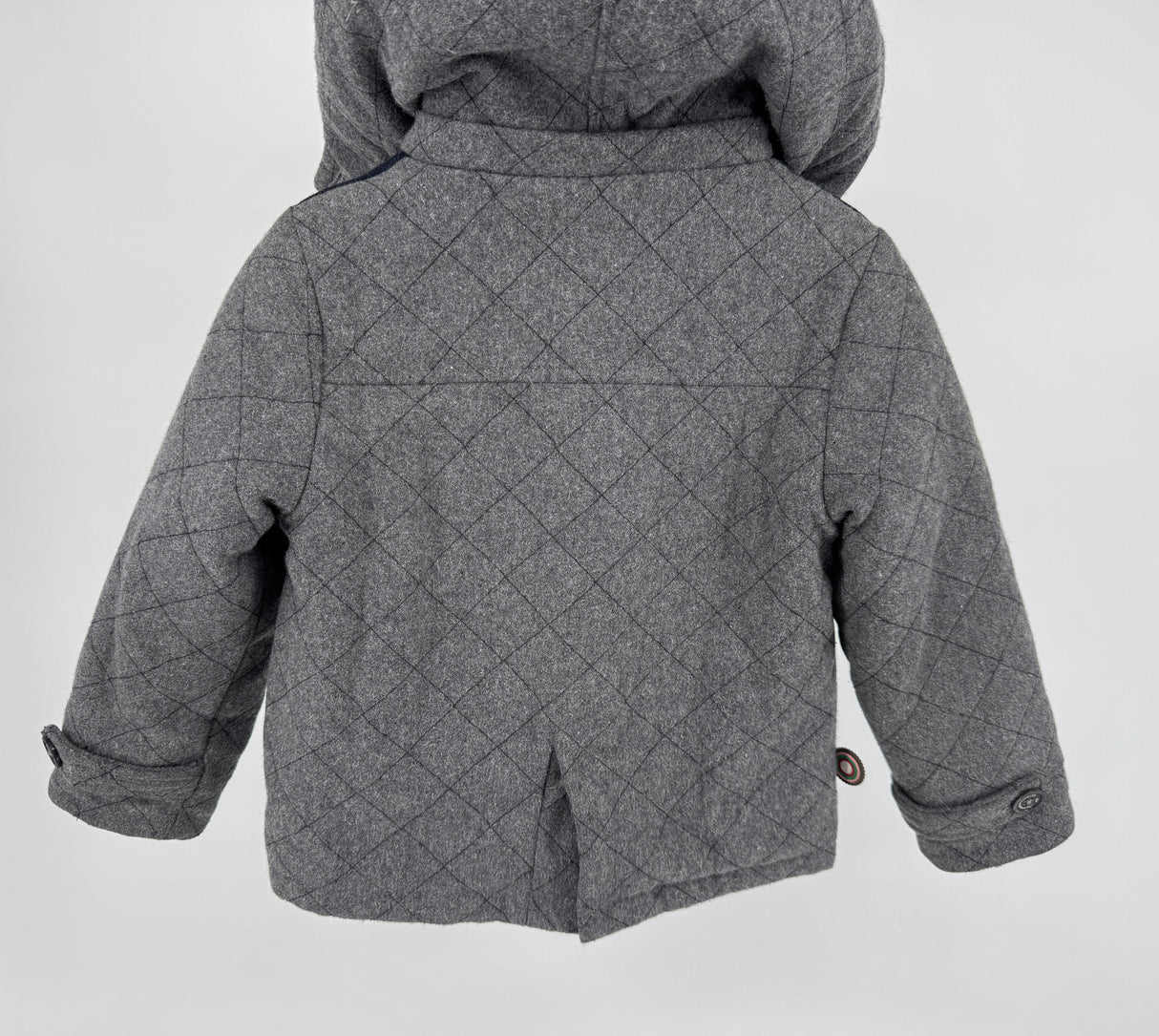 Winterjas Grijs Wol Patchwork Maat 98 / 104