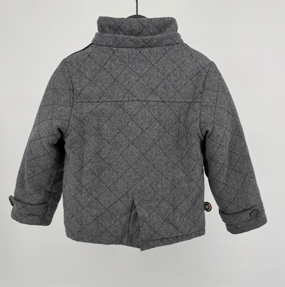 Winterjas Grijs Wol Patchwork Maat 98 / 104