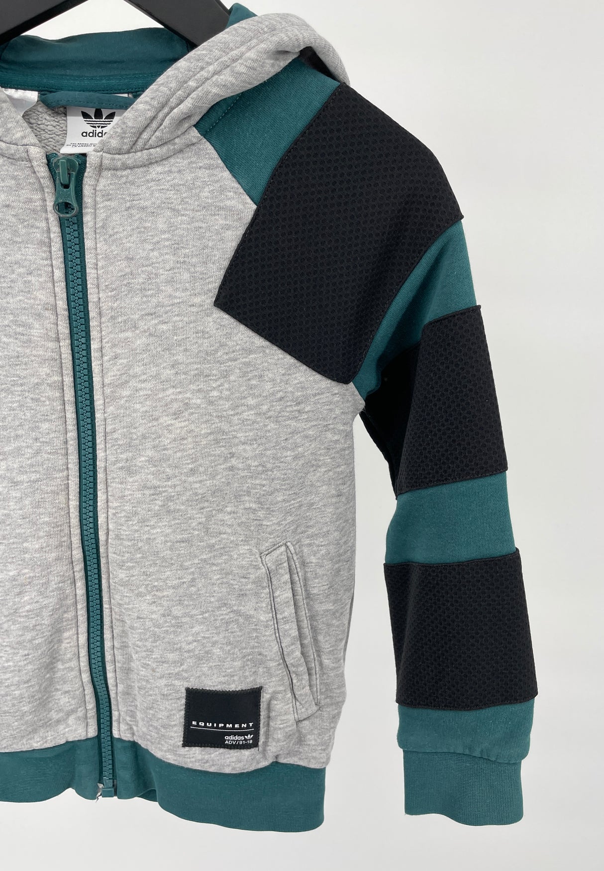 Vest Capuchon Grijs Groen Zwart Maat 116