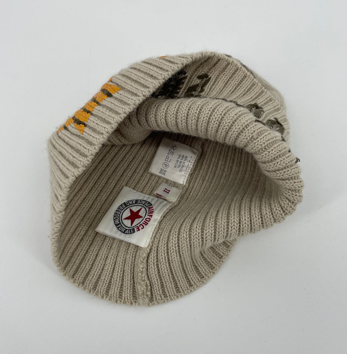 Airforce Muts Rib Beanie Beige Sterren One Size