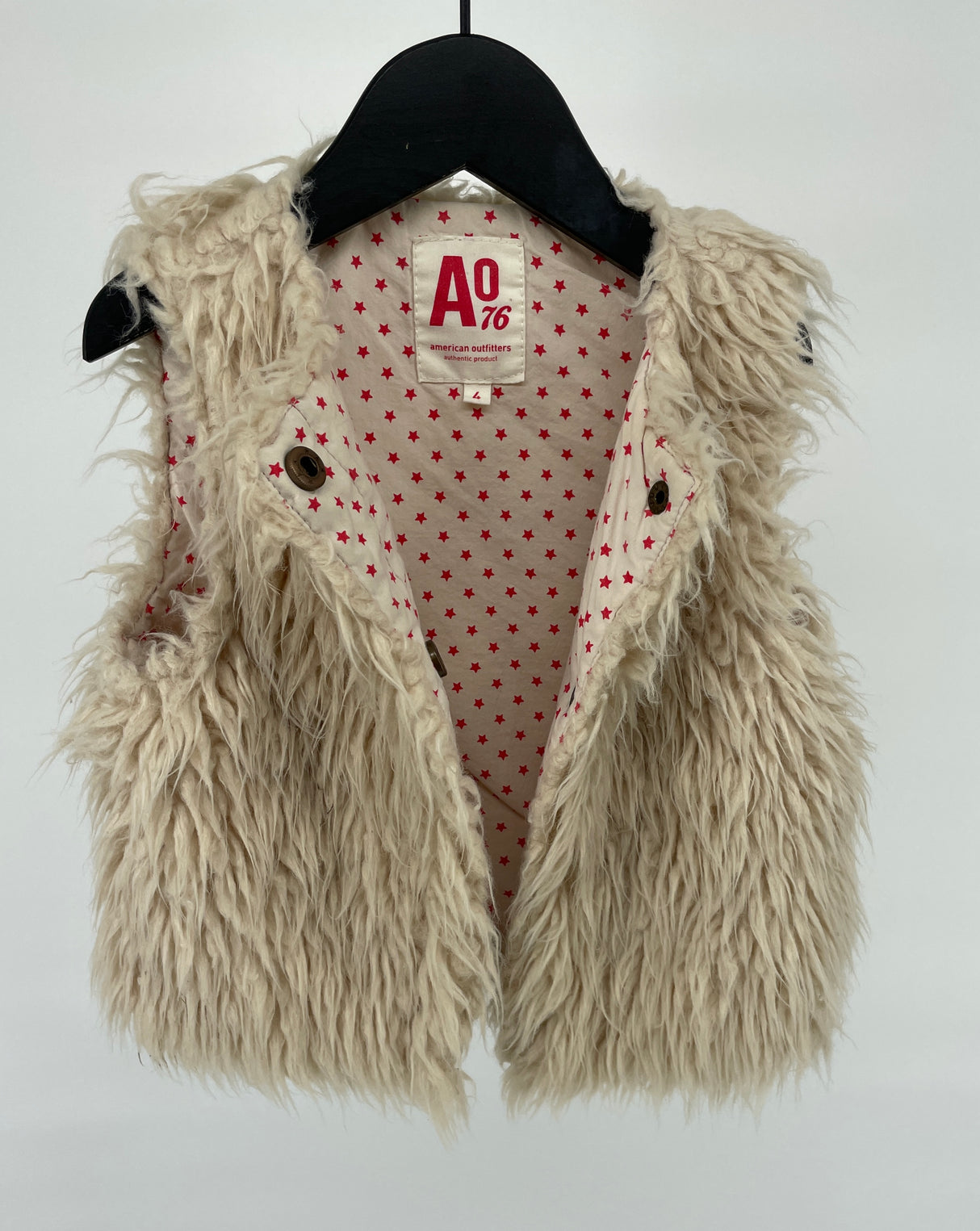 Bodywarmer Beige Faux Fur Maat 104