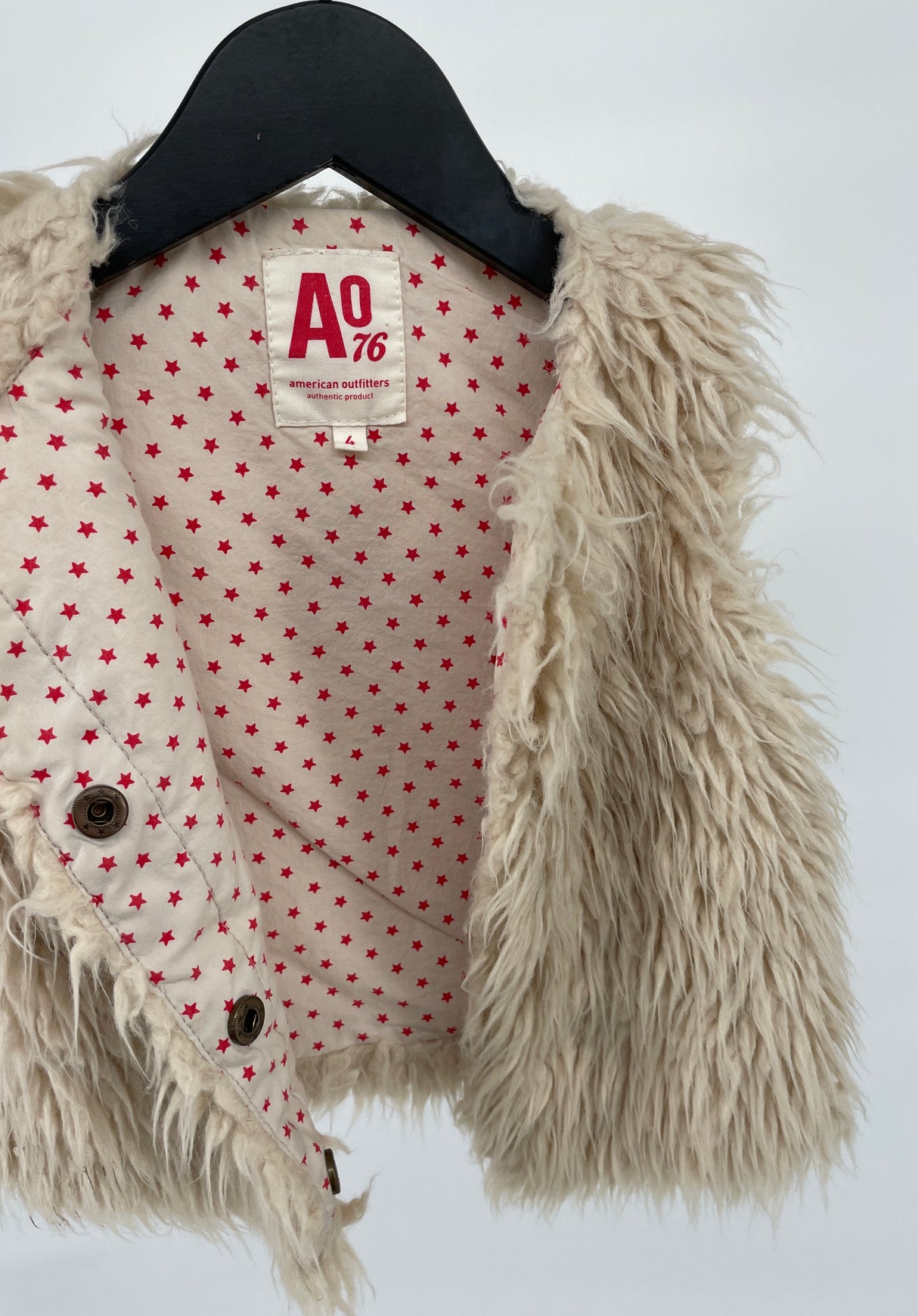 Bodywarmer Beige Faux Fur Maat 104