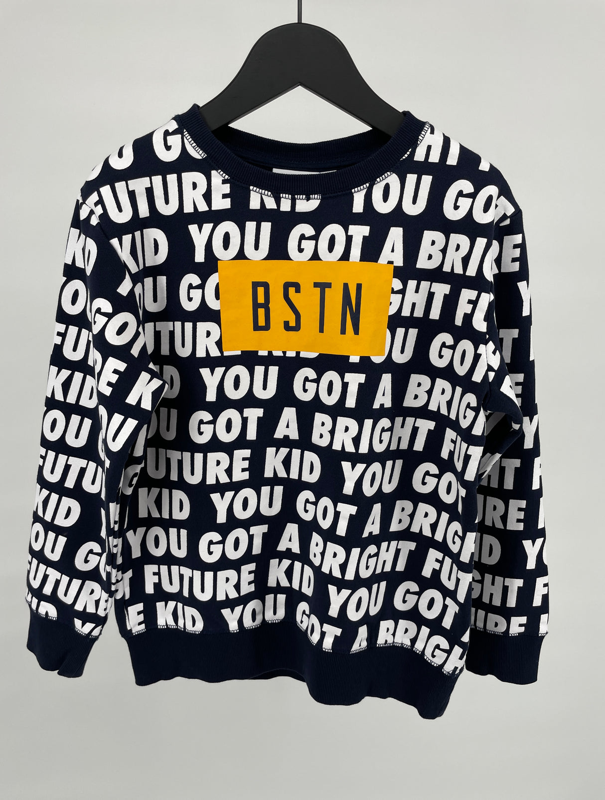 Trui Donkerblauw Letters Bright Future Maat 134 / 140
