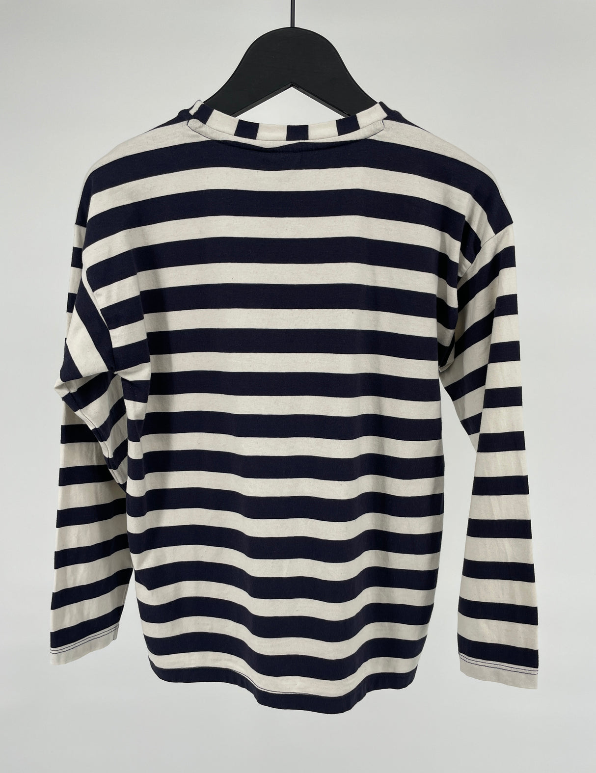 Longsleeve Donkerblauw Beige Gestreept Maat 128