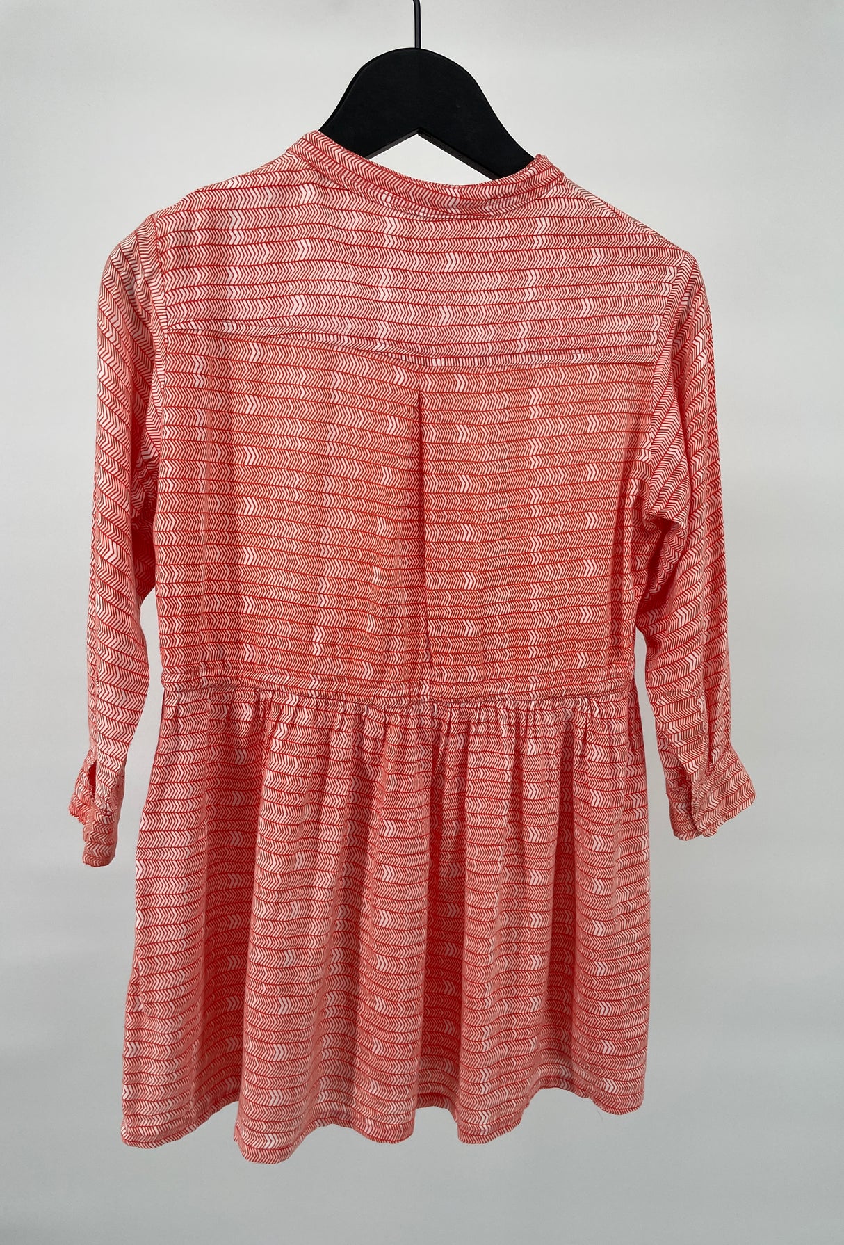 Jurk Oranje Wit Print Lange Mouw Maat 110