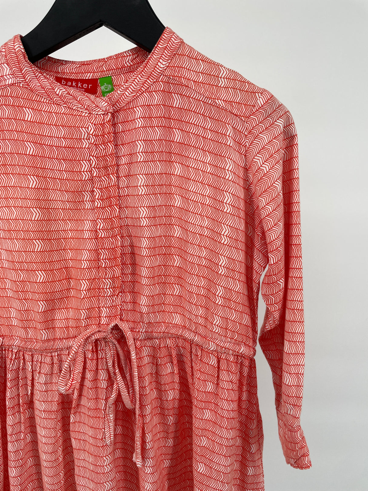 Jurk Oranje Wit Print Lange Mouw Maat 110