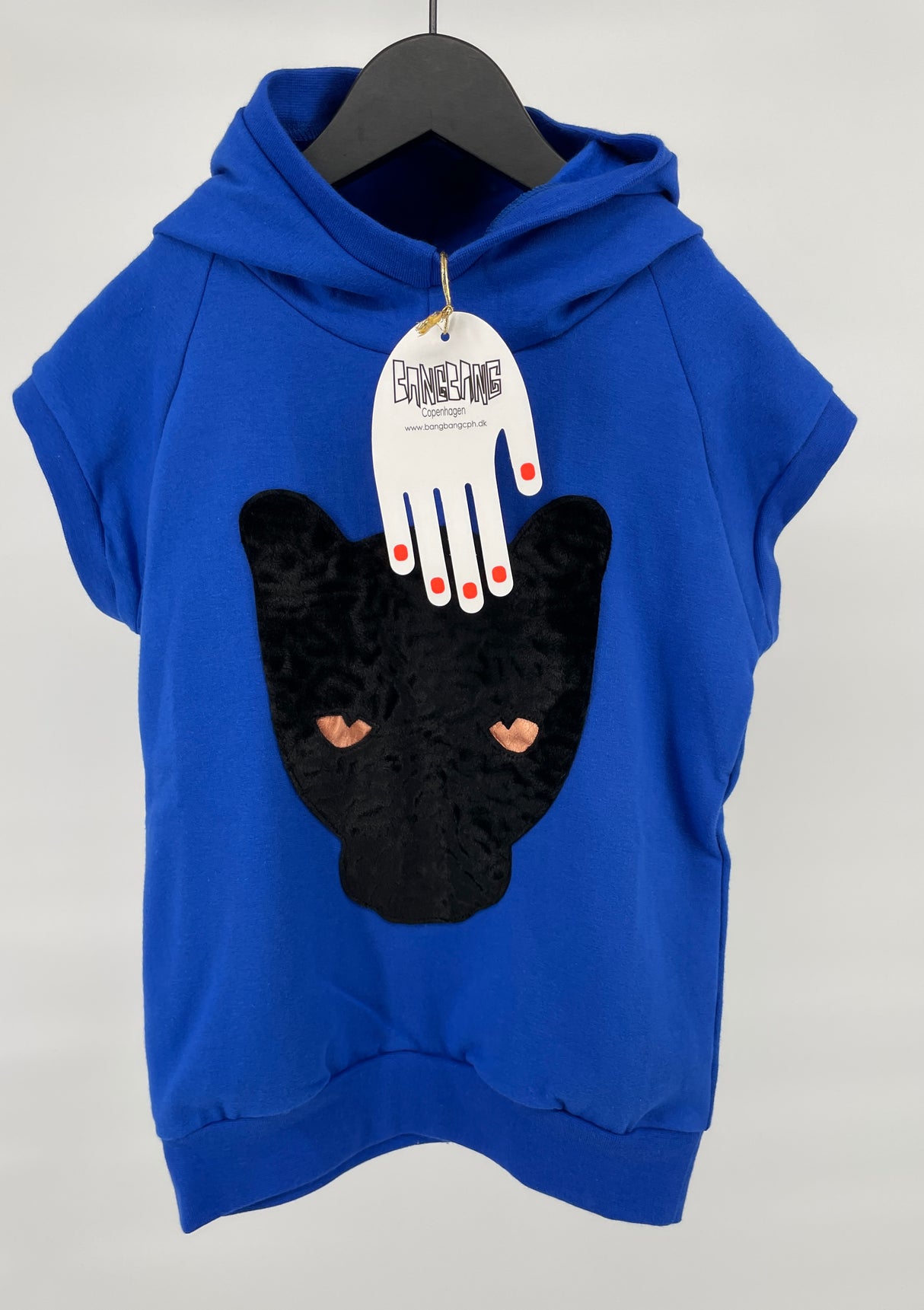 Hoodie Korte Mouw Blauw Panter Maat 110