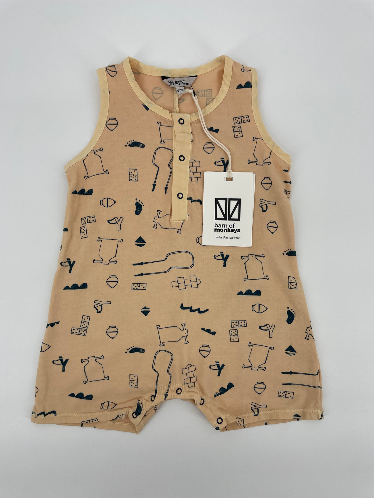 Babypak Beige Spelletjes Print Maat 80