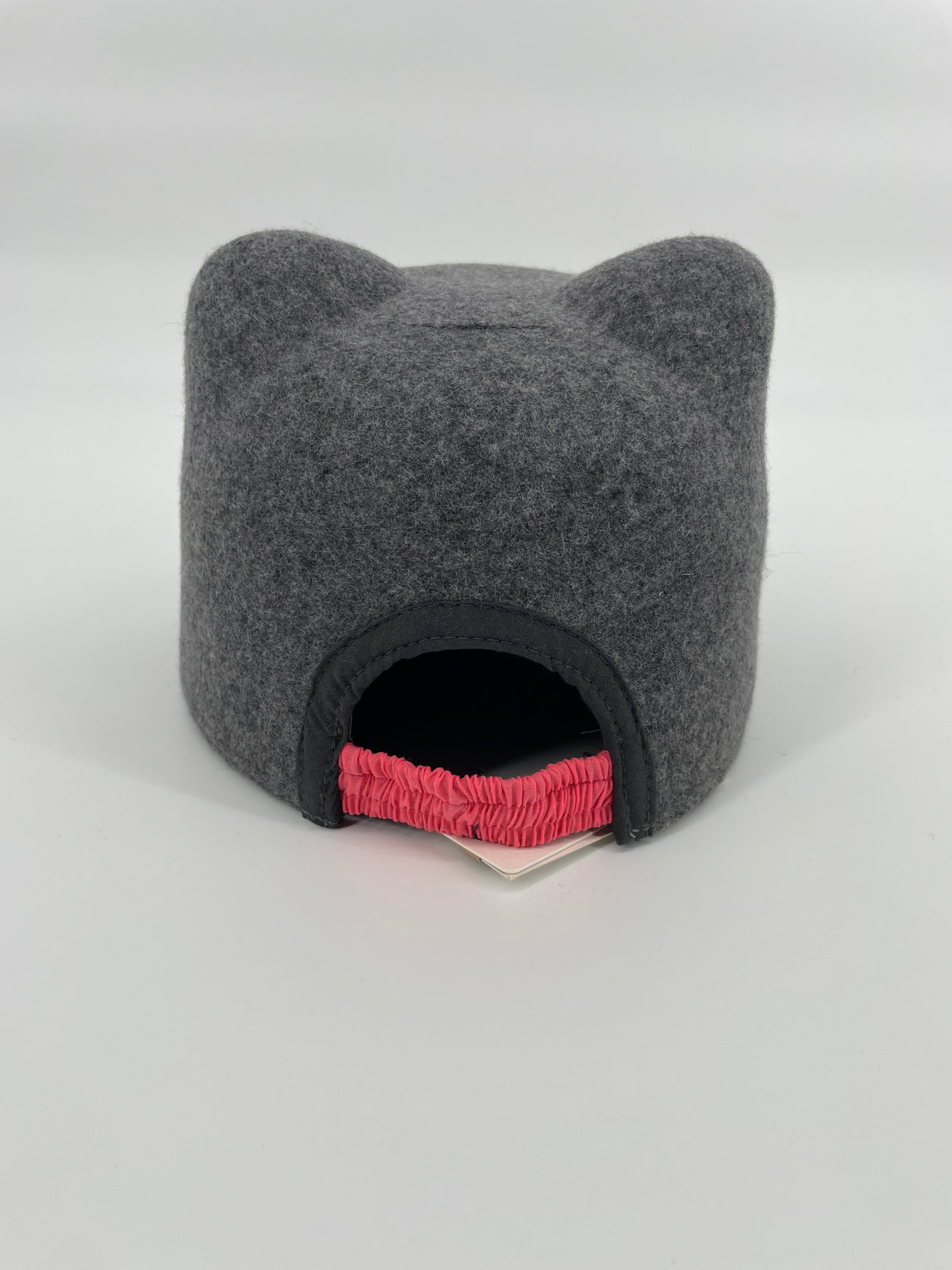 Hoedje Wol Grijs met Kattenkop Maat 4 - 8 Jaar