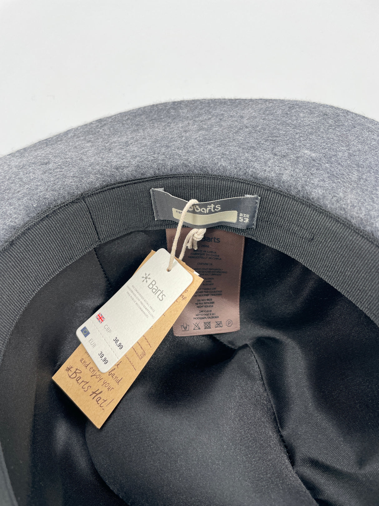 Hoed Wol Grijs Avery Hat met Studs Maat 4 - 8 Jaar