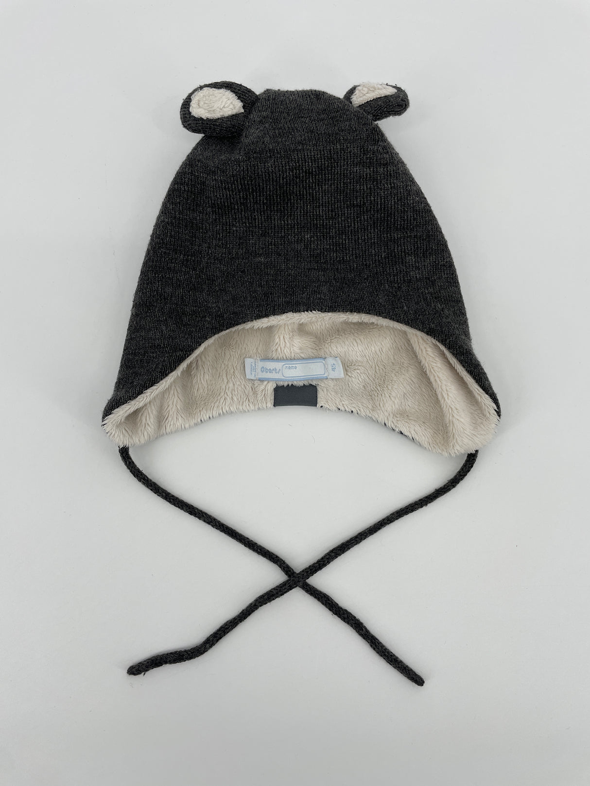 Set Muts en Slofjes Grijs met Oortjes Maat 3 Maanden - 1 Jaar