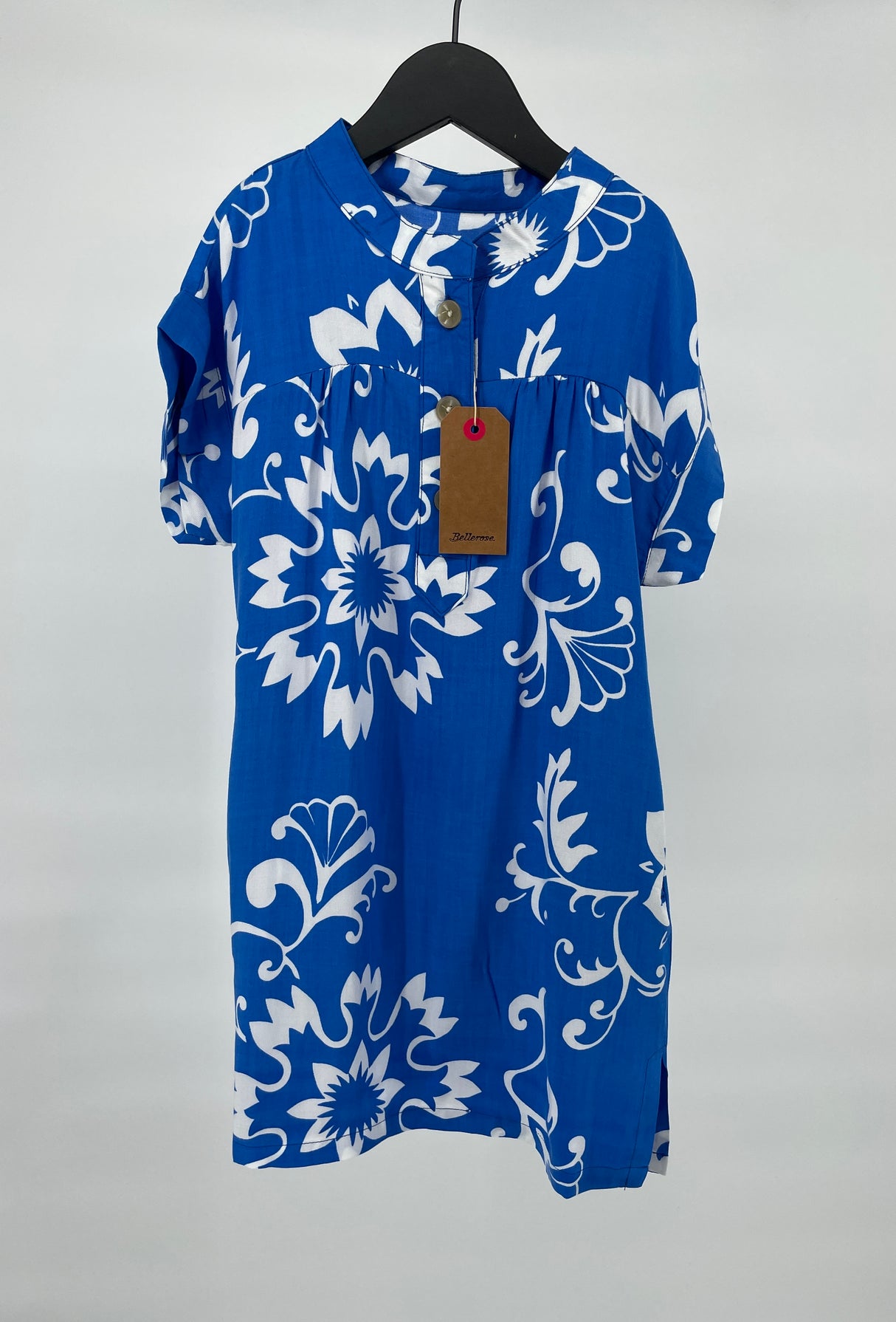 Jurk Blauw Wit Korte Mouw