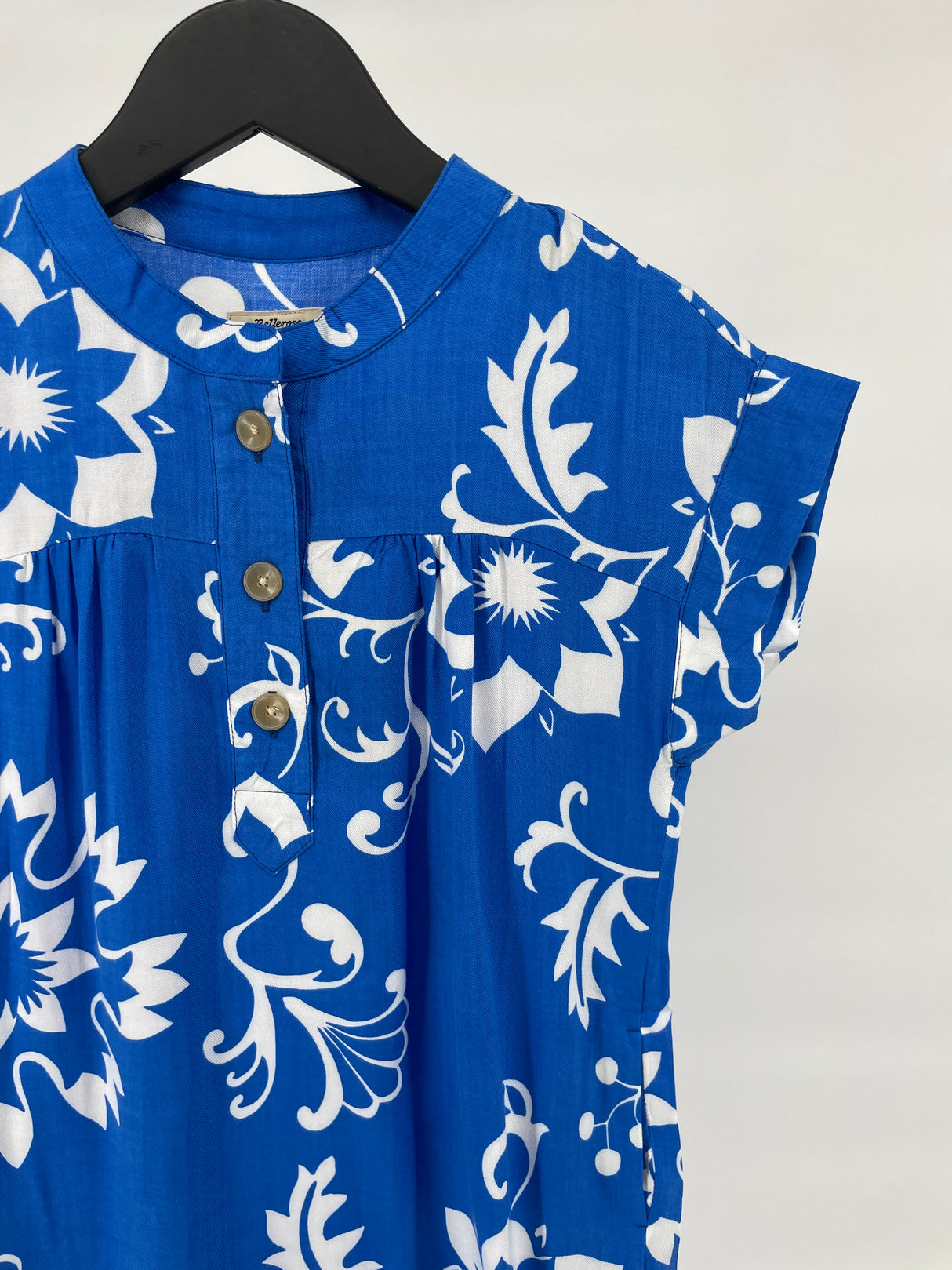 Jurk Blauw Wit Korte Mouw