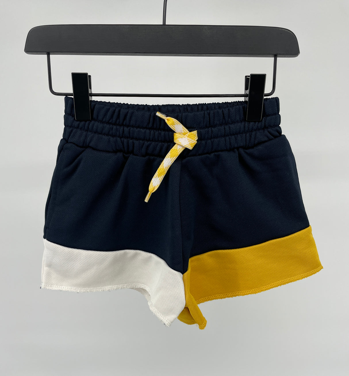 Korte Broek Donkerblauw Geel Beige Maat 104