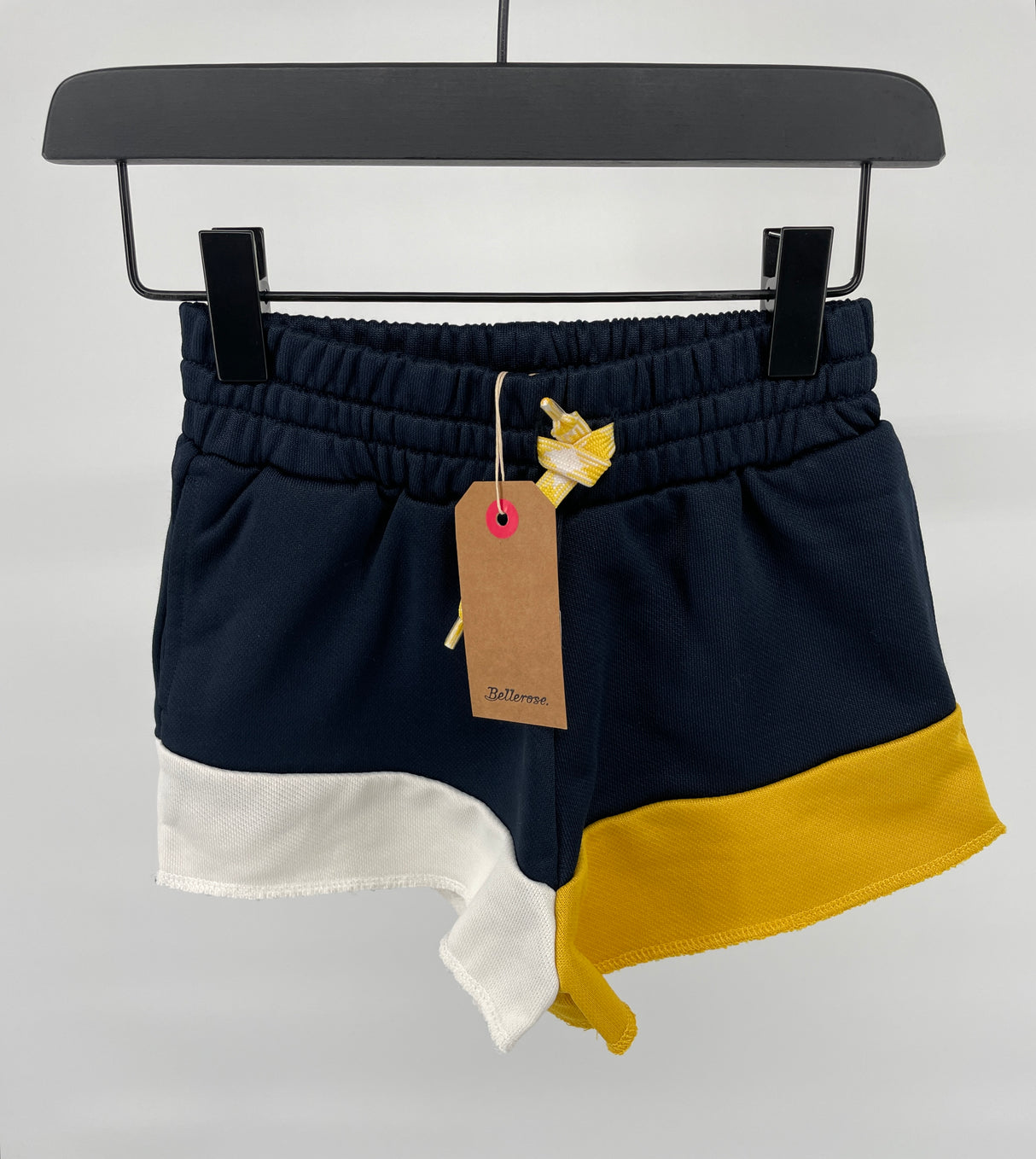 Korte Broek Donkerblauw Geel Beige Maat 104