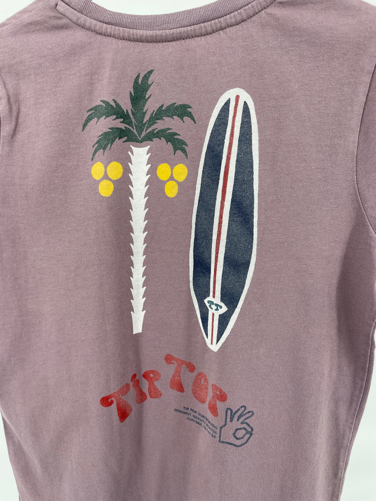 T-shirt Paars Tip Top Surfboards Maat 128