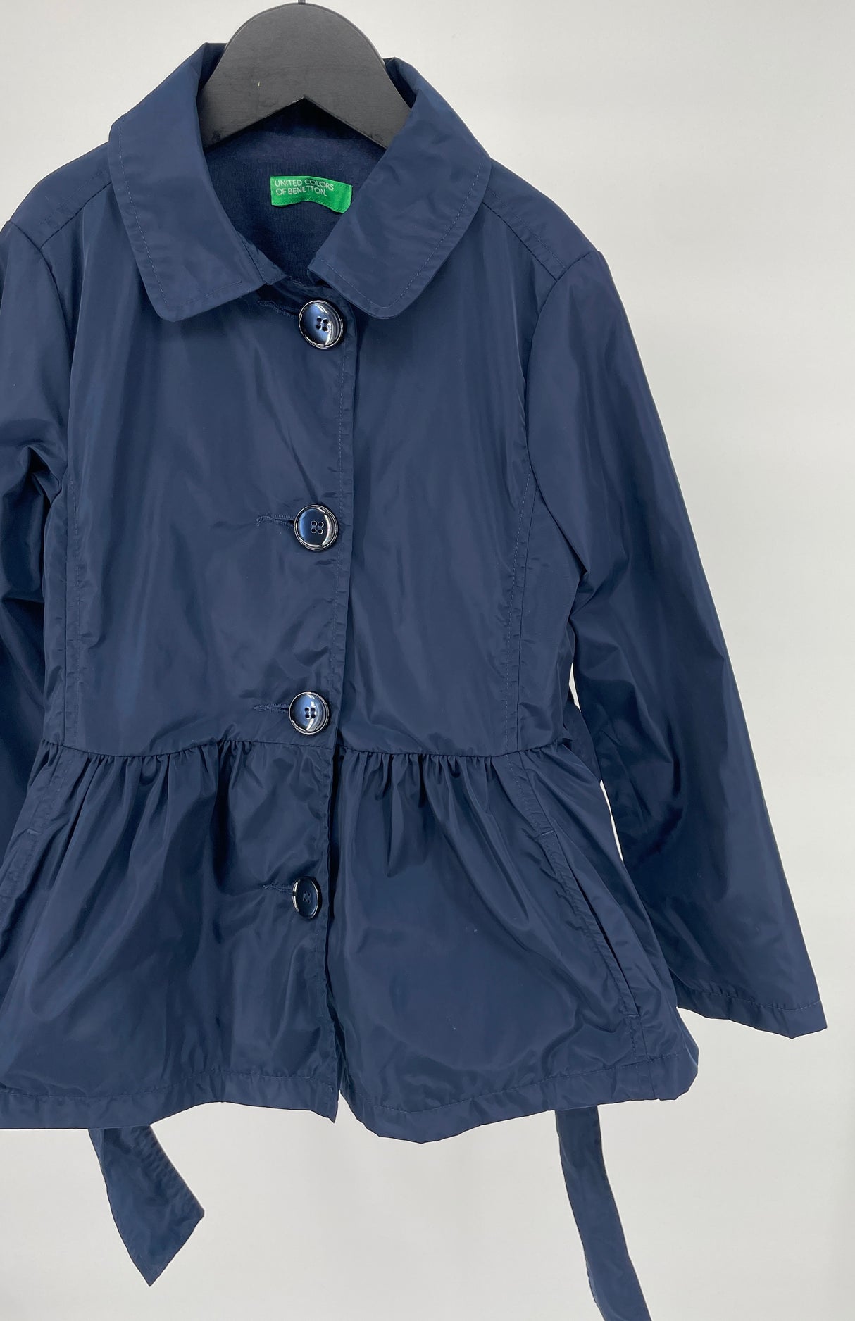 Regenjas Donkerblauw Ceintuur Maat 116 / 122