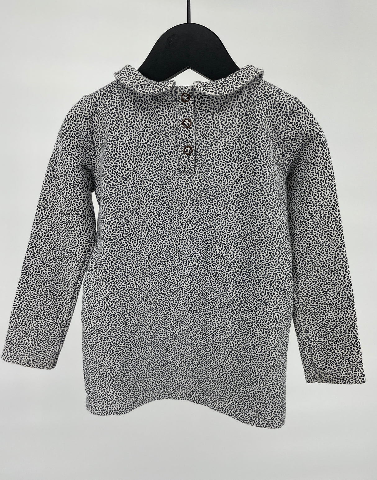 Longsleeve Beige Print Peter Pan Kraag Maat 92 / 98