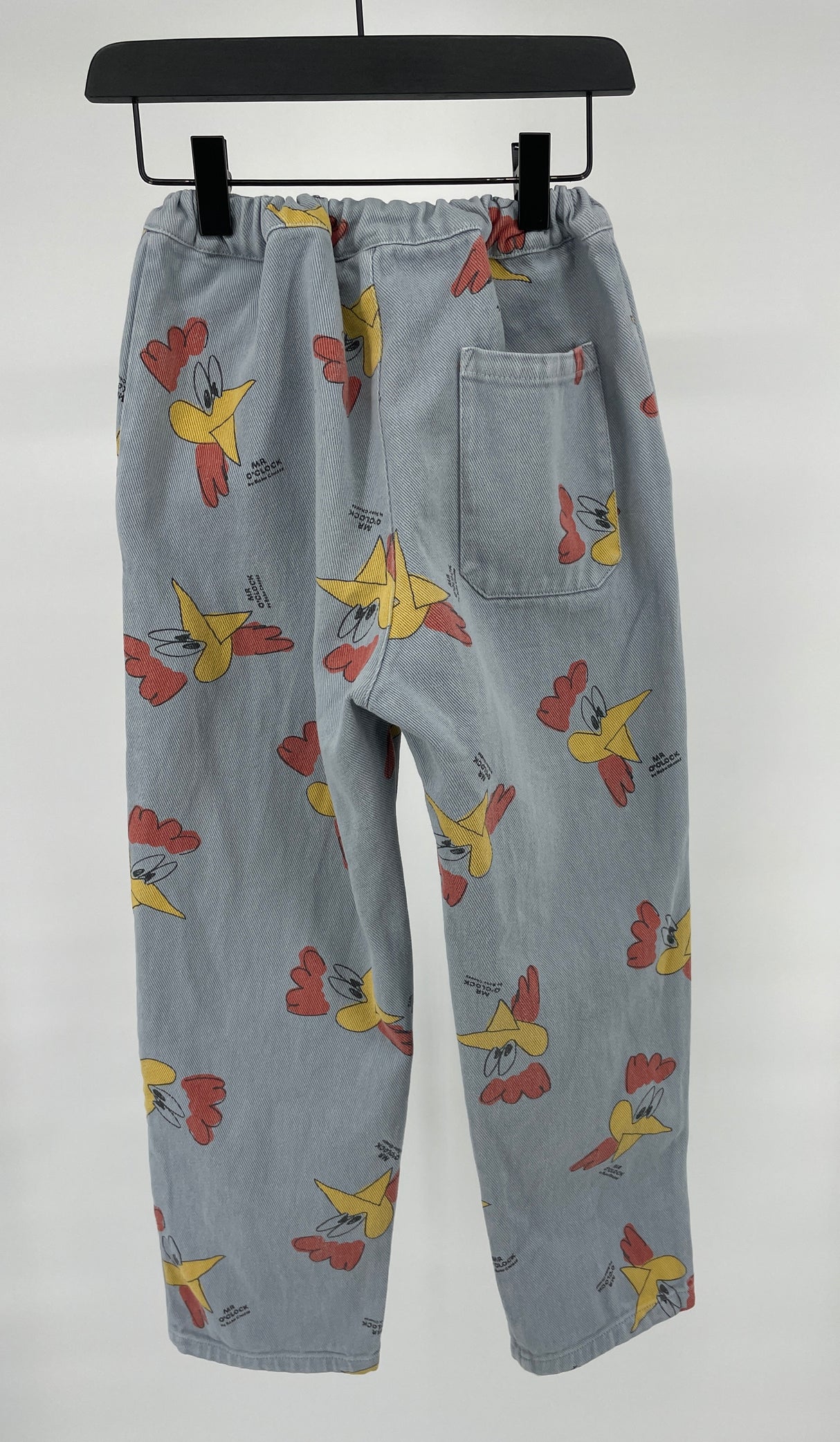 Broek Lichtblauw Hanenprint Maat 116 / 122