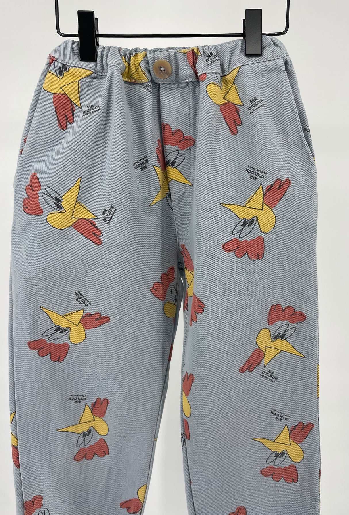 Broek Lichtblauw Hanenprint Maat 116 / 122