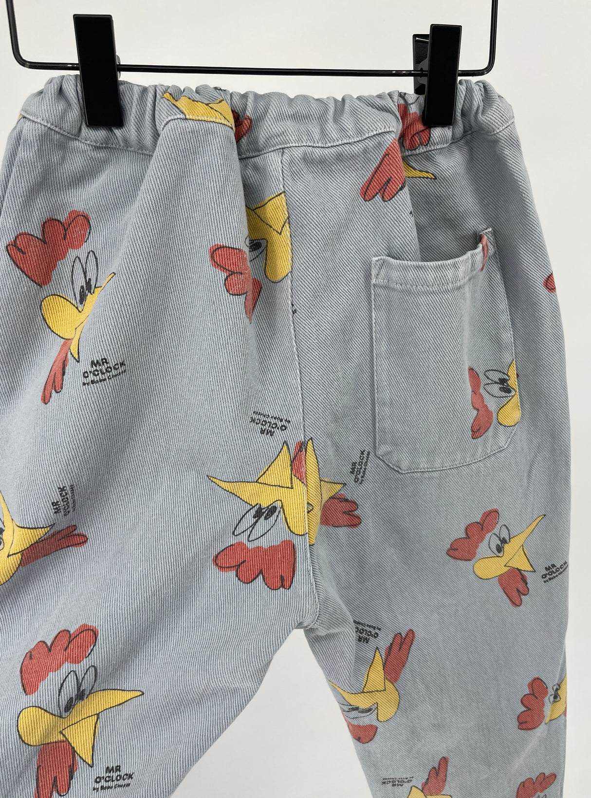 Broek Lichtblauw Hanenprint Maat 116 / 122