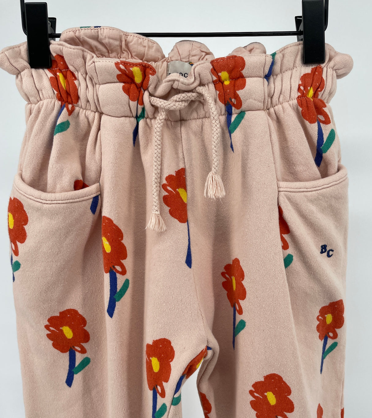 Joggingbroek Beige Bloemetjes Print Maat 116 / 122