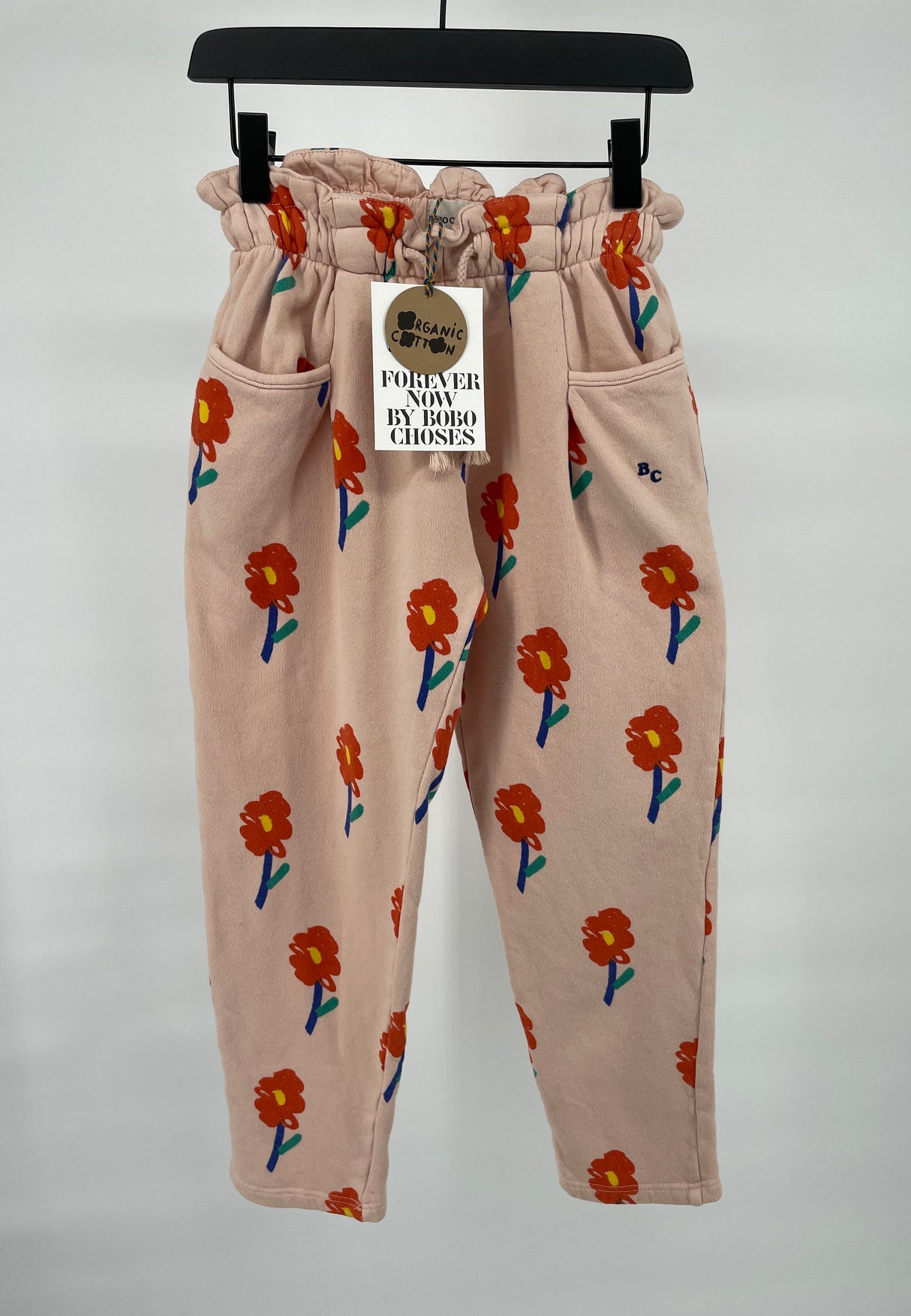 Joggingbroek Beige Bloemetjes Print Maat 116 / 122