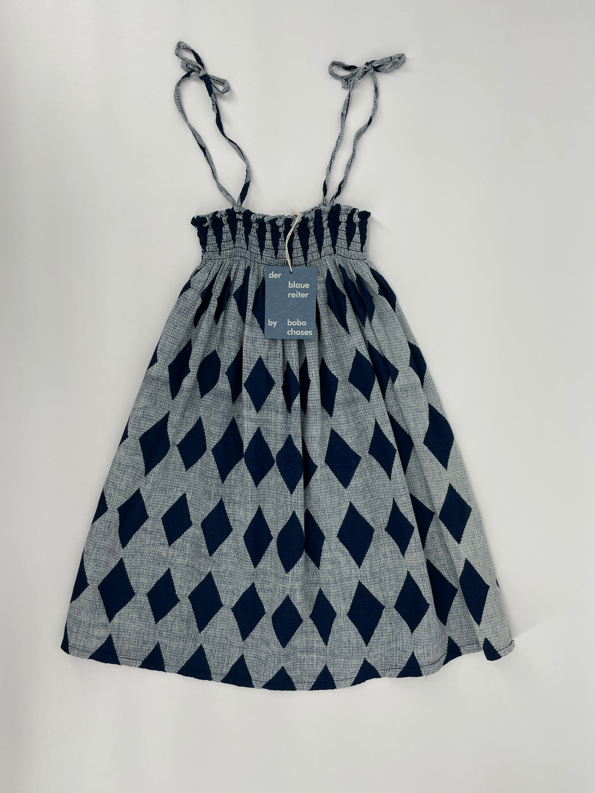 Jurk Donkerblauw Mouwloos Ruiten Maat 92 / 98