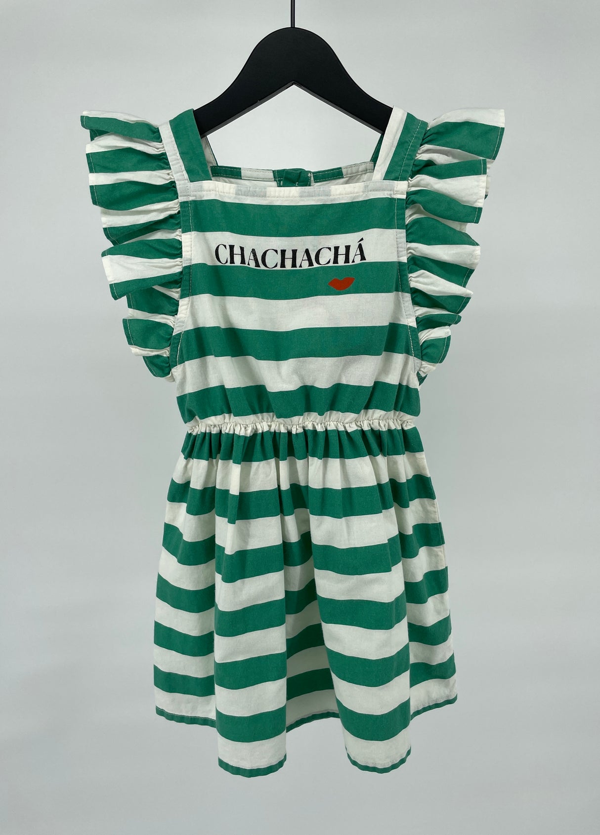 Jurk Groen Wit Chachacha Roesjes Maat 92 / 98