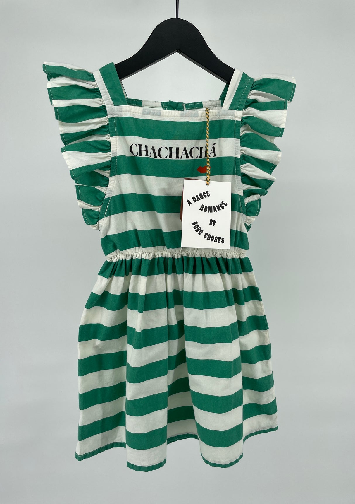 Jurk Groen Wit Chachacha Roesjes Maat 92 / 98