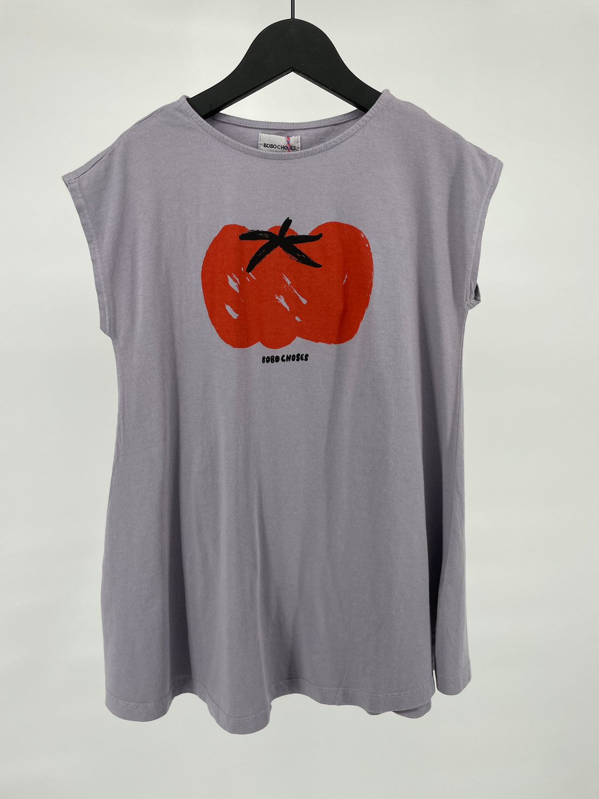 Jurk Paars Grijs Tomaat Print Maat 104 / 110