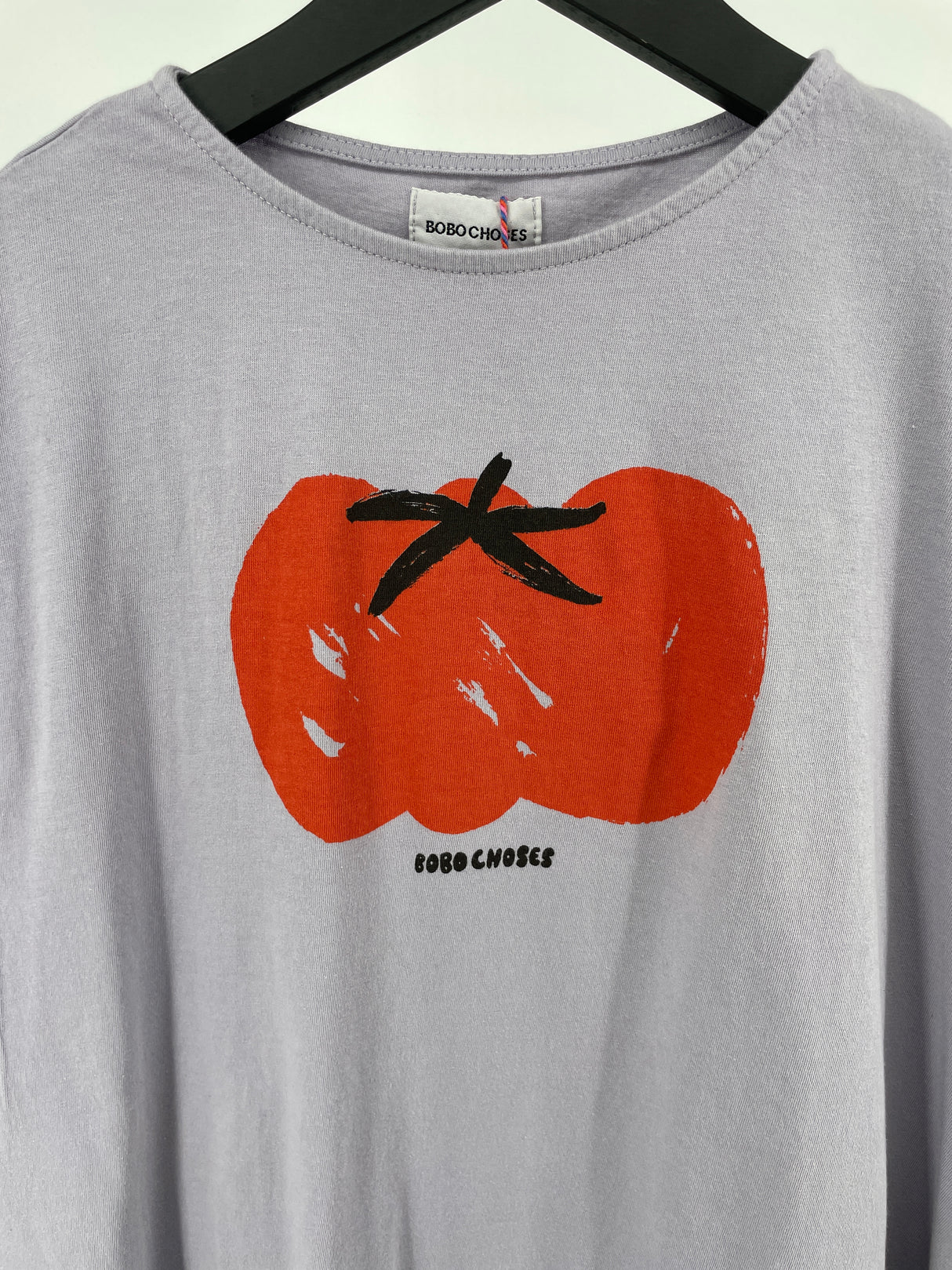 Jurk Paars Grijs Tomaat Print Maat 104 / 110