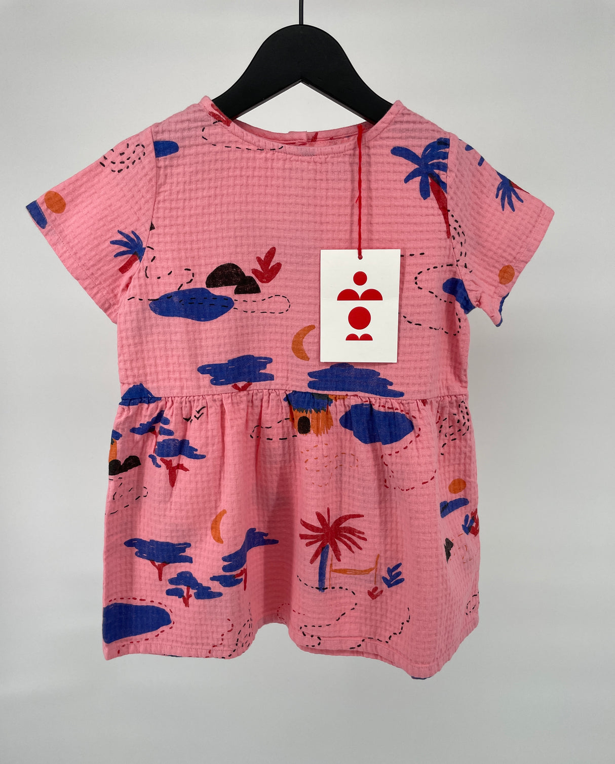 Jurk Roze Korte Mouw Afrika Print Maat 92 / 98