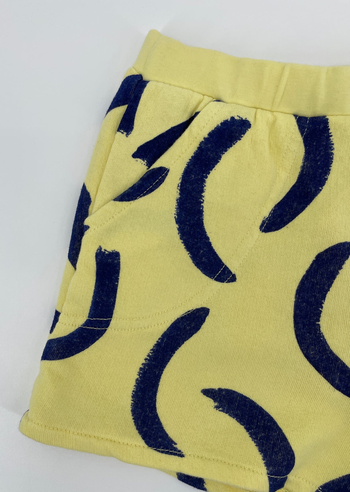 Korte Broek Geel Blauwe Strepen Maat 140 / 146