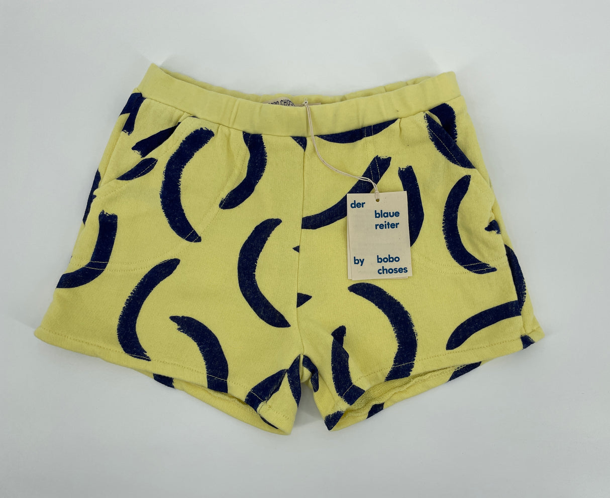 Korte Broek Geel Blauwe Strepen Maat 140 / 146