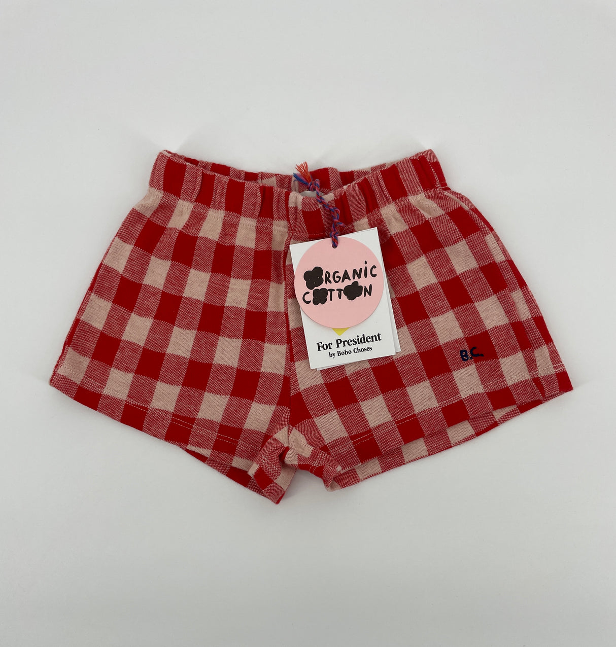 Korte Broek Rood Beige Geblokt Maat 92 / 98