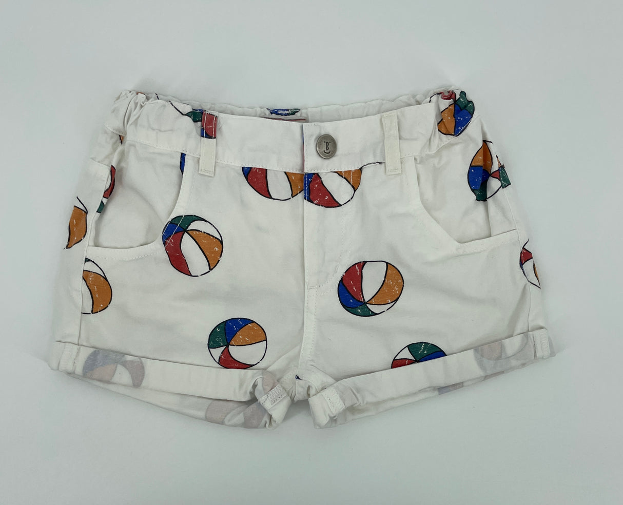Korte Broek Wit met Strandballen Print Maat 86 / 92