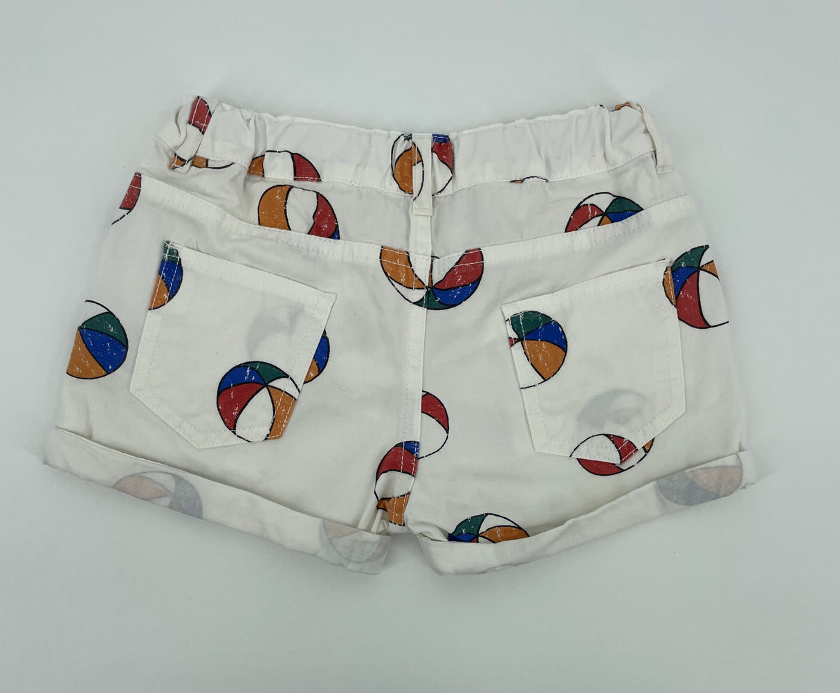 Korte Broek Wit met Strandballen Print Maat 86 / 92