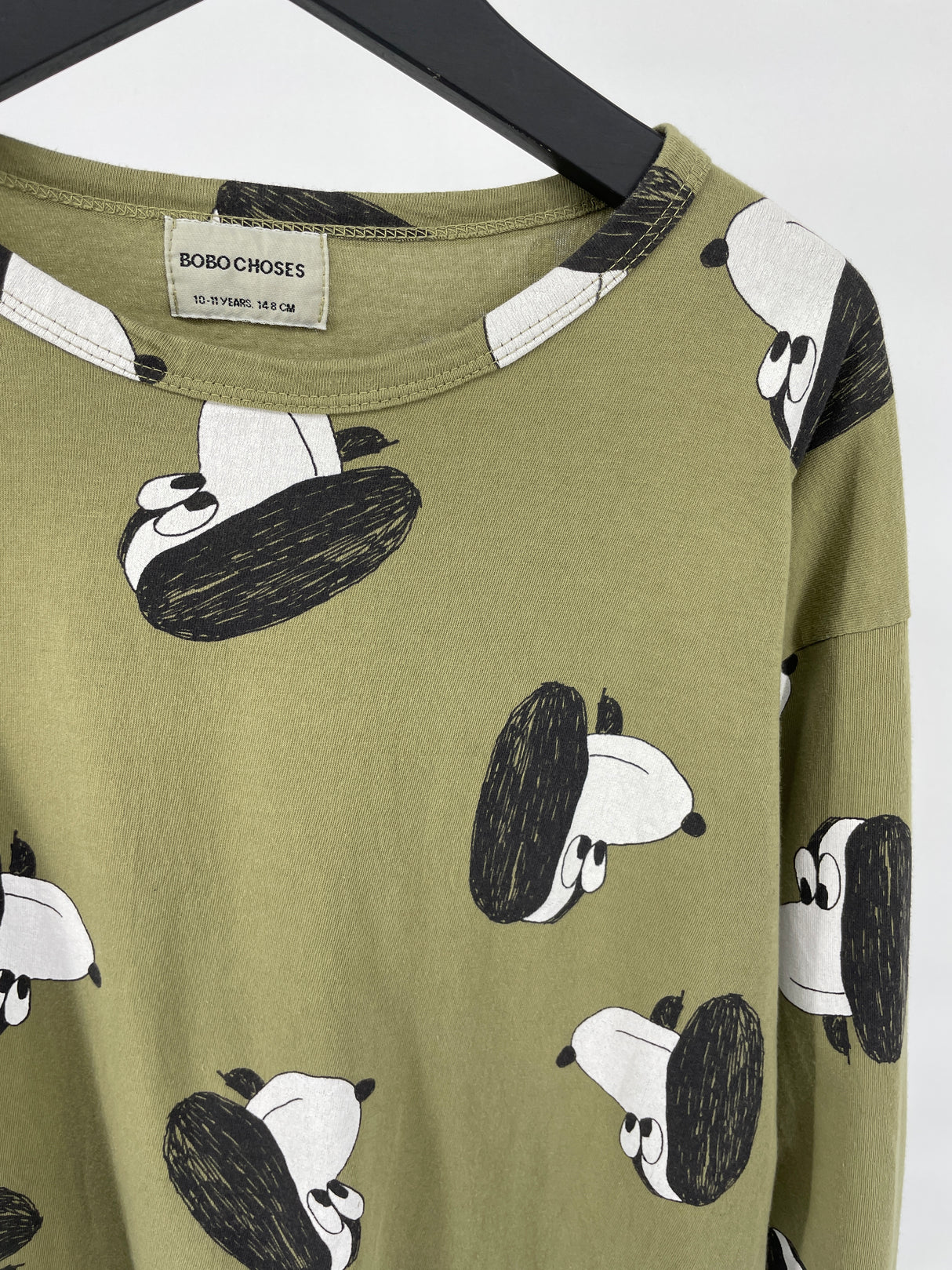 Longsleeve Groen Honden Print Maat 140 / 146