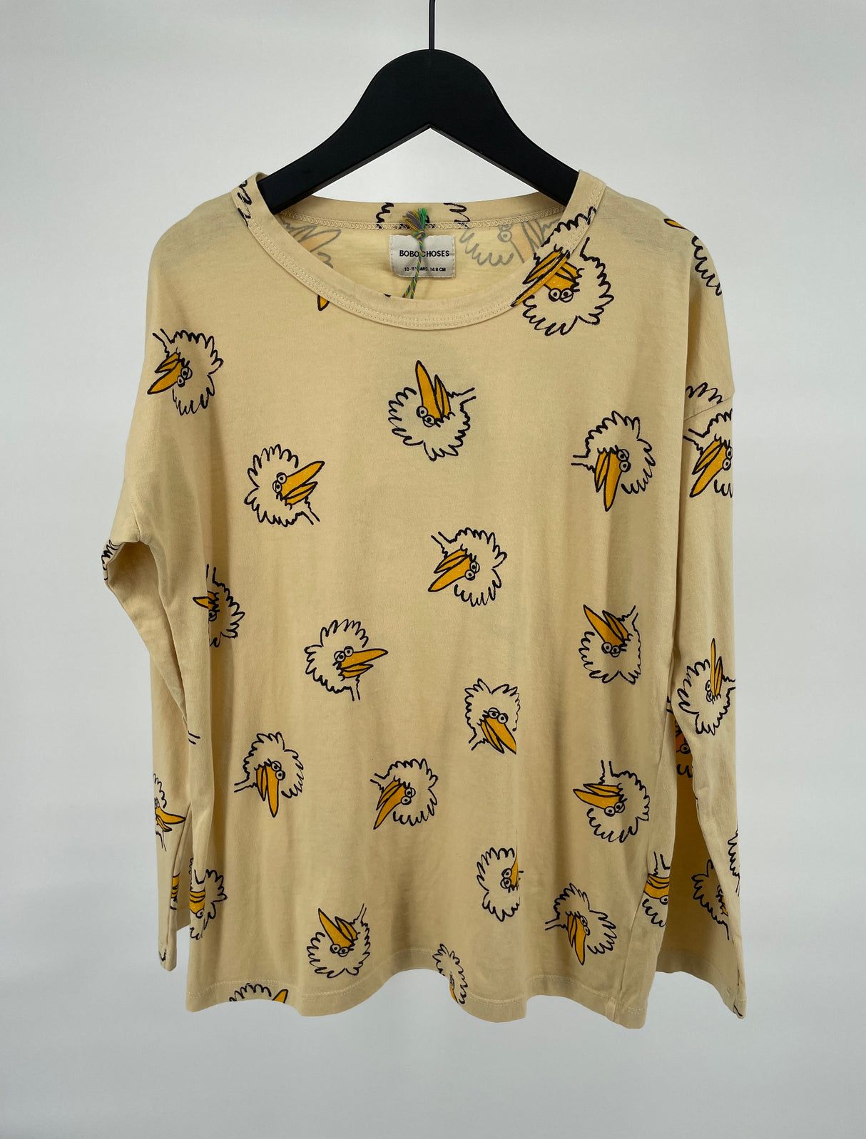 Longsleeve Geel Vogel Print Maat 140 / 146