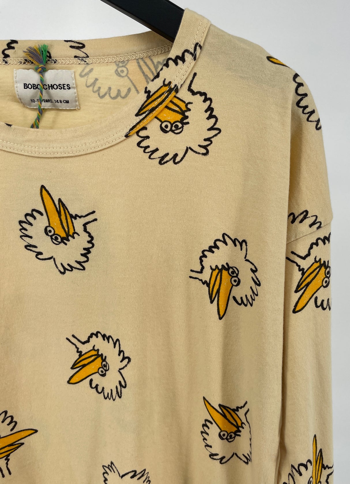 Longsleeve Geel Vogel Print Maat 140 / 146