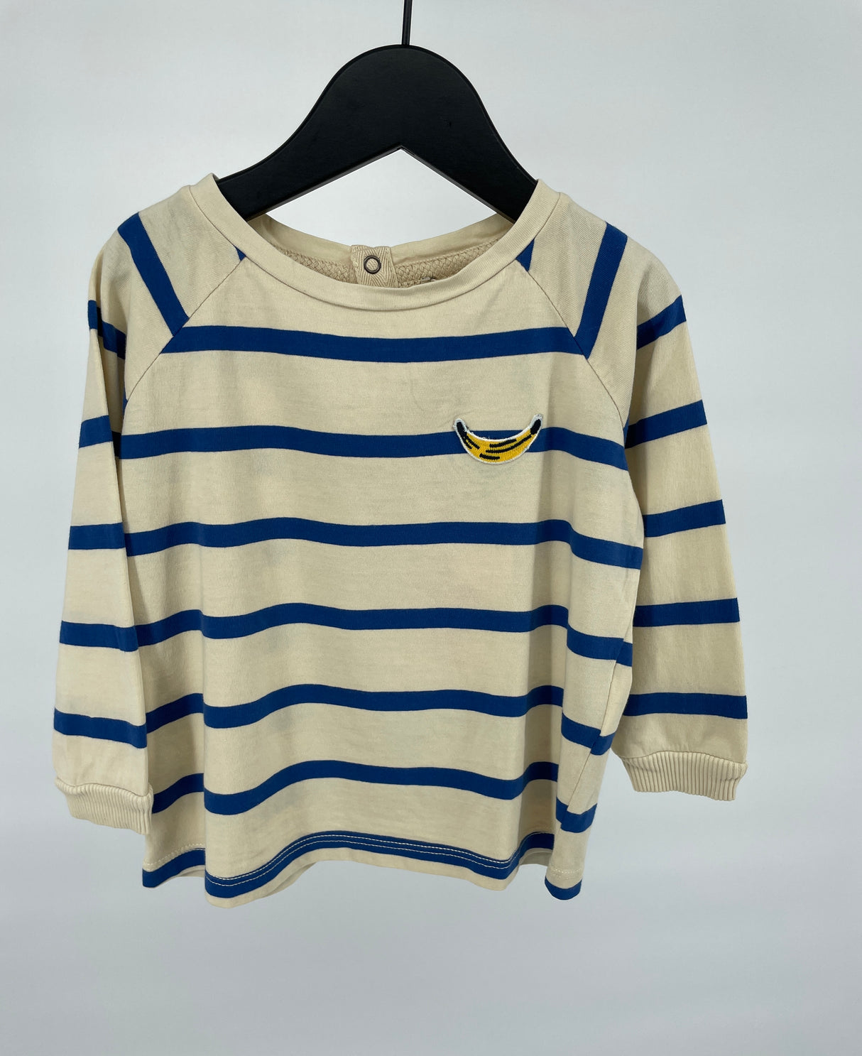 Longsleeve Beige Blauw Banaan Maat 86 / 92