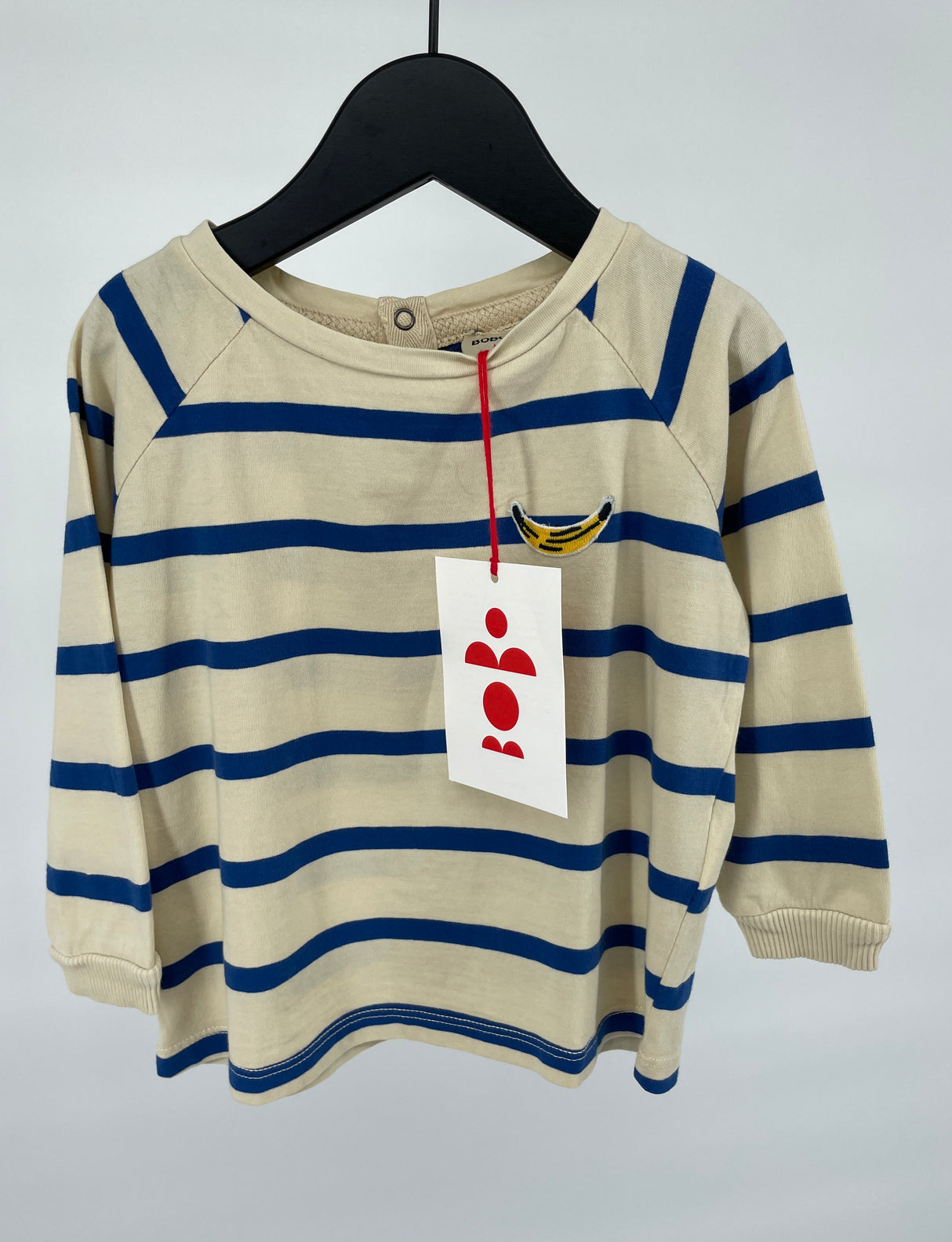 Longsleeve Beige Blauw Banaan Maat 86 / 92