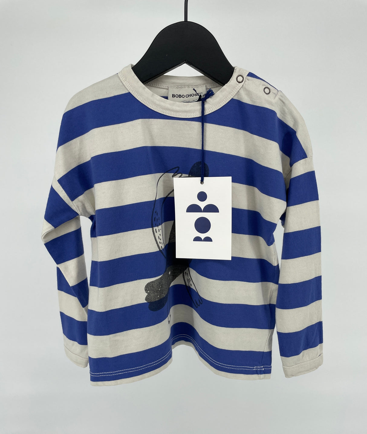 Longsleeve Blauw Wit Vogel Maat 86 / 92