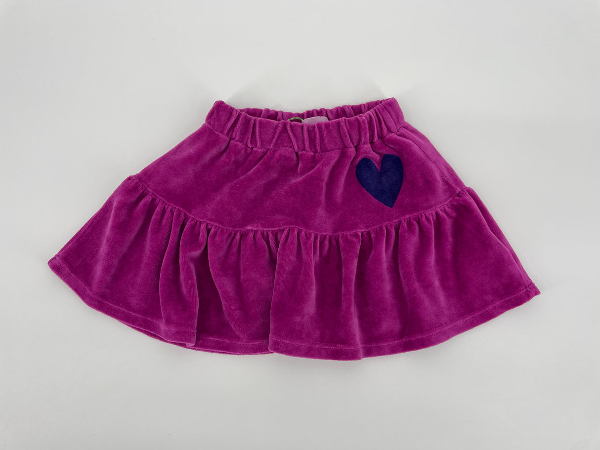 Rok Roze Velours Hartje Maat 92 / 98